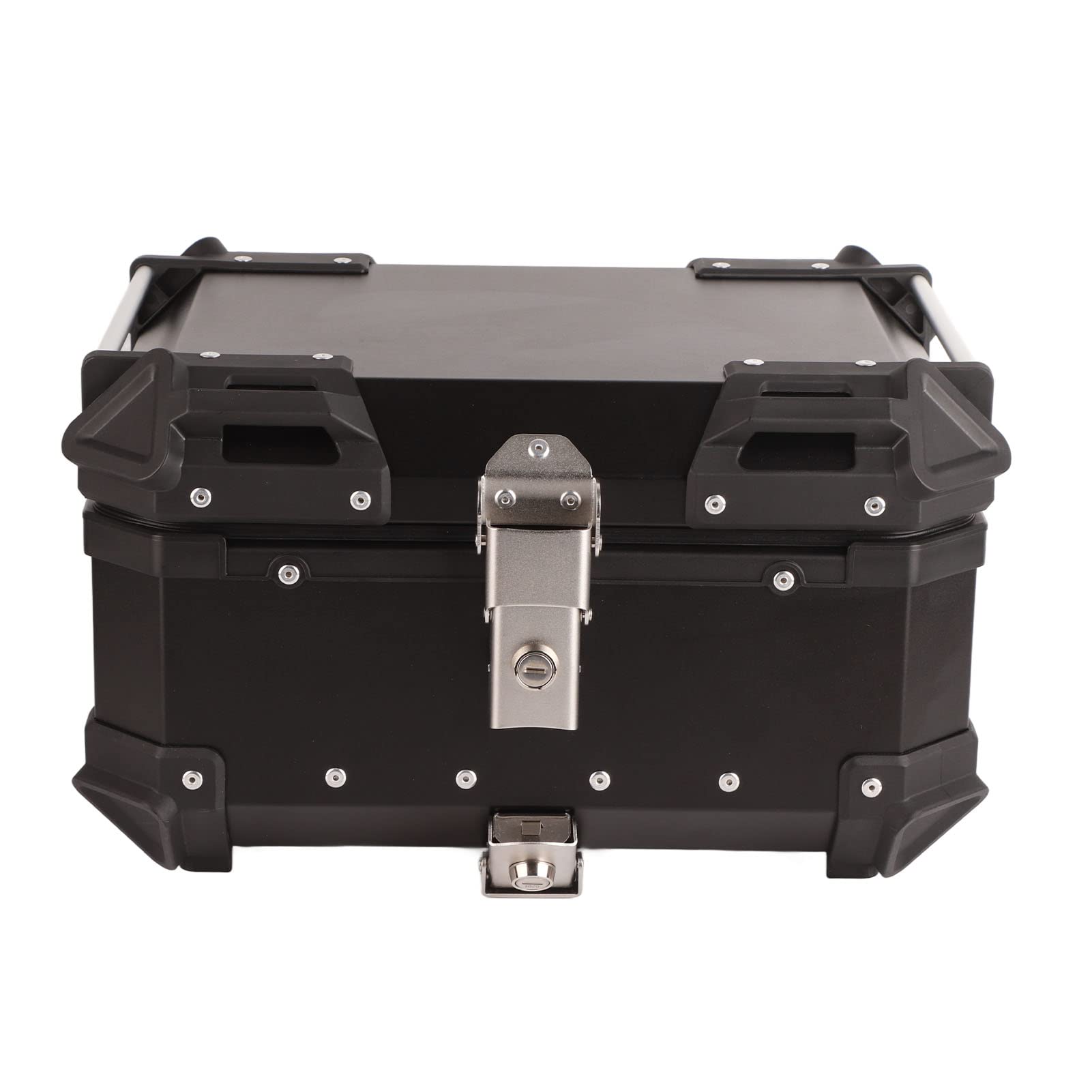 Yctze Motorcycle Top Case 28L Capacity Aluminum Alloy Wa Luggage RacksMotorbike Luggage Case Motorcycle Top Box Motorbike Storage Box Motorcycle Trunk (Black)