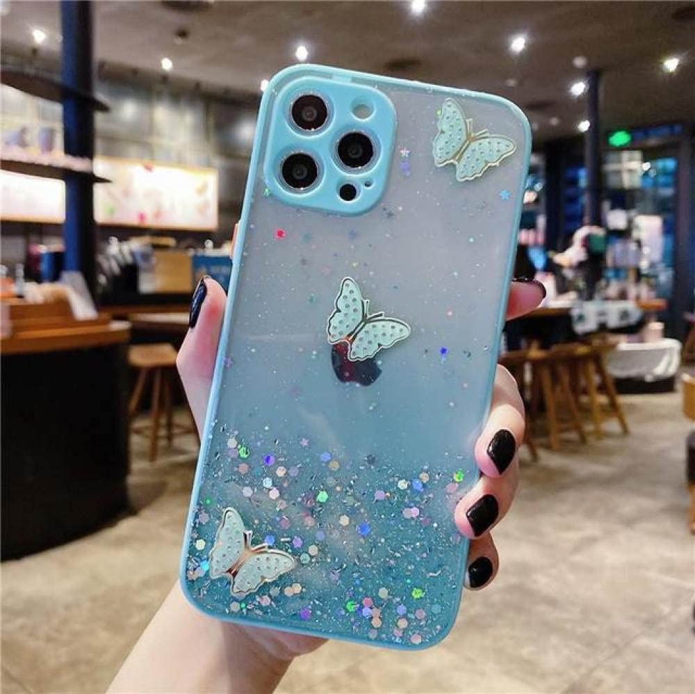 Protection iPhone 12 Pro Max étui souple bling papillon fille - 5