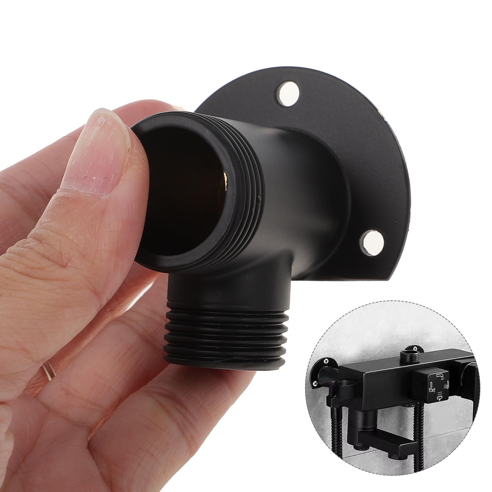 DOITOOL 2 Pieces Adapter Hand Shower Valve Mount Apple Bracket Installation Kit For Faucet System With Hose Head Hose - Image 4