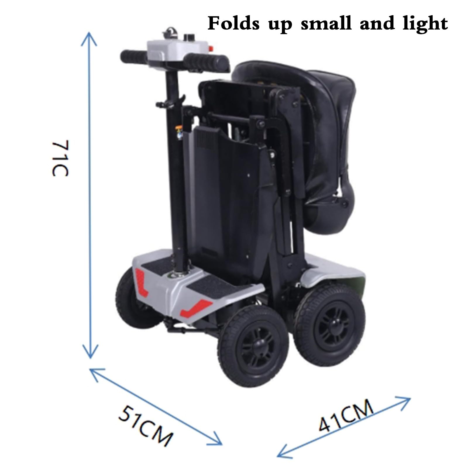 Scooters de Movilidad, Scooter de Movilidad Ligero y Plegable de 4 Ruedascon Batería Extraíble, Asiento cómodo - Ideal para Personas Mayores y discapacitadas