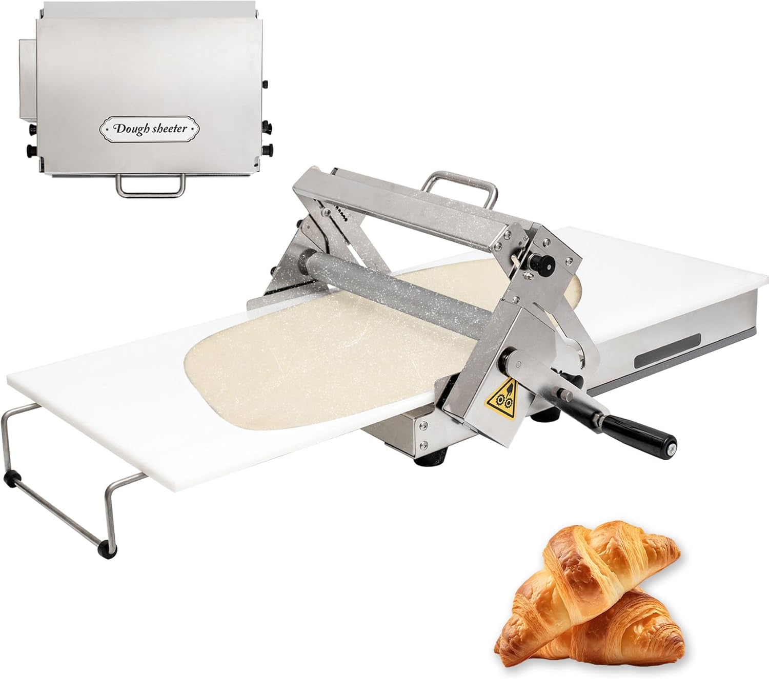 Professional 12in Folding Dough Sheeter Machine: Boost Efficiency for Croissants, Home Kitchens & Small Bakeries - Stable & Durable!