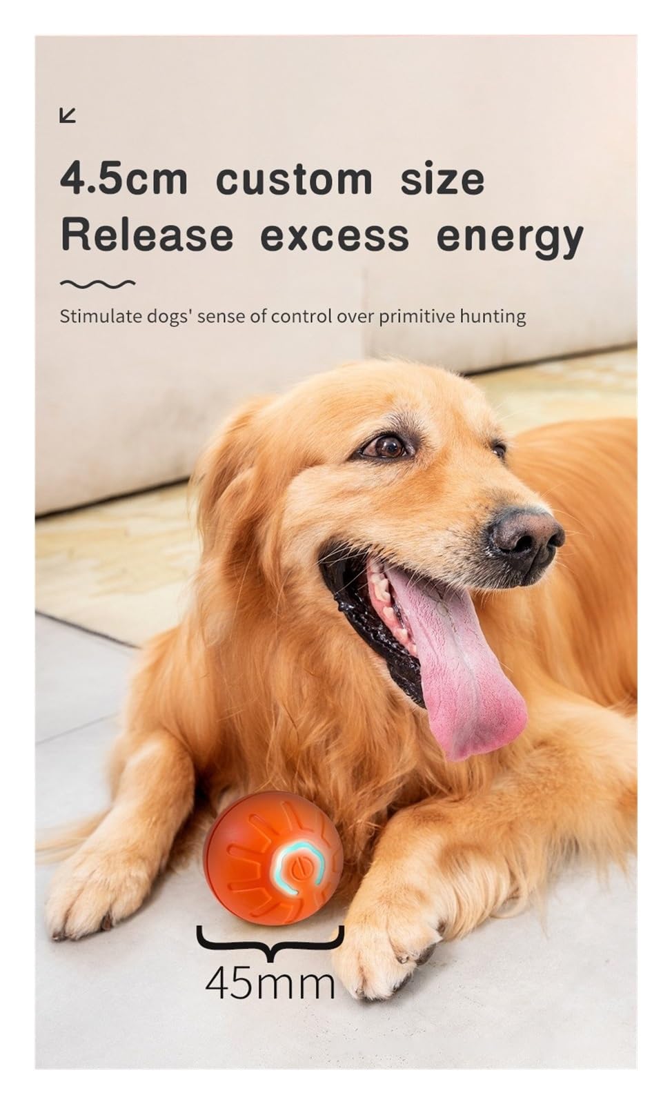 Giocattolo interattivo per cani, 2025, con luce lampeggiante a LED, ricaricabile tramite USB, con movimento automatico, per cani di taglia piccola, media e grande