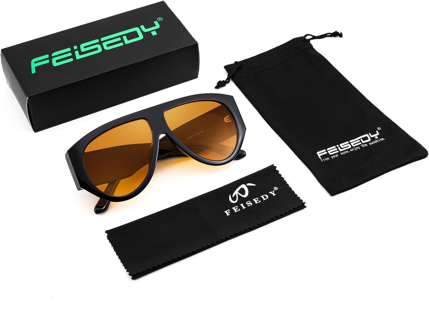 FEISEDY Retro Oversized Sunglasses for Women Men 70s Classic Trendy Vintage Sun Glasses B0291 - Image 6