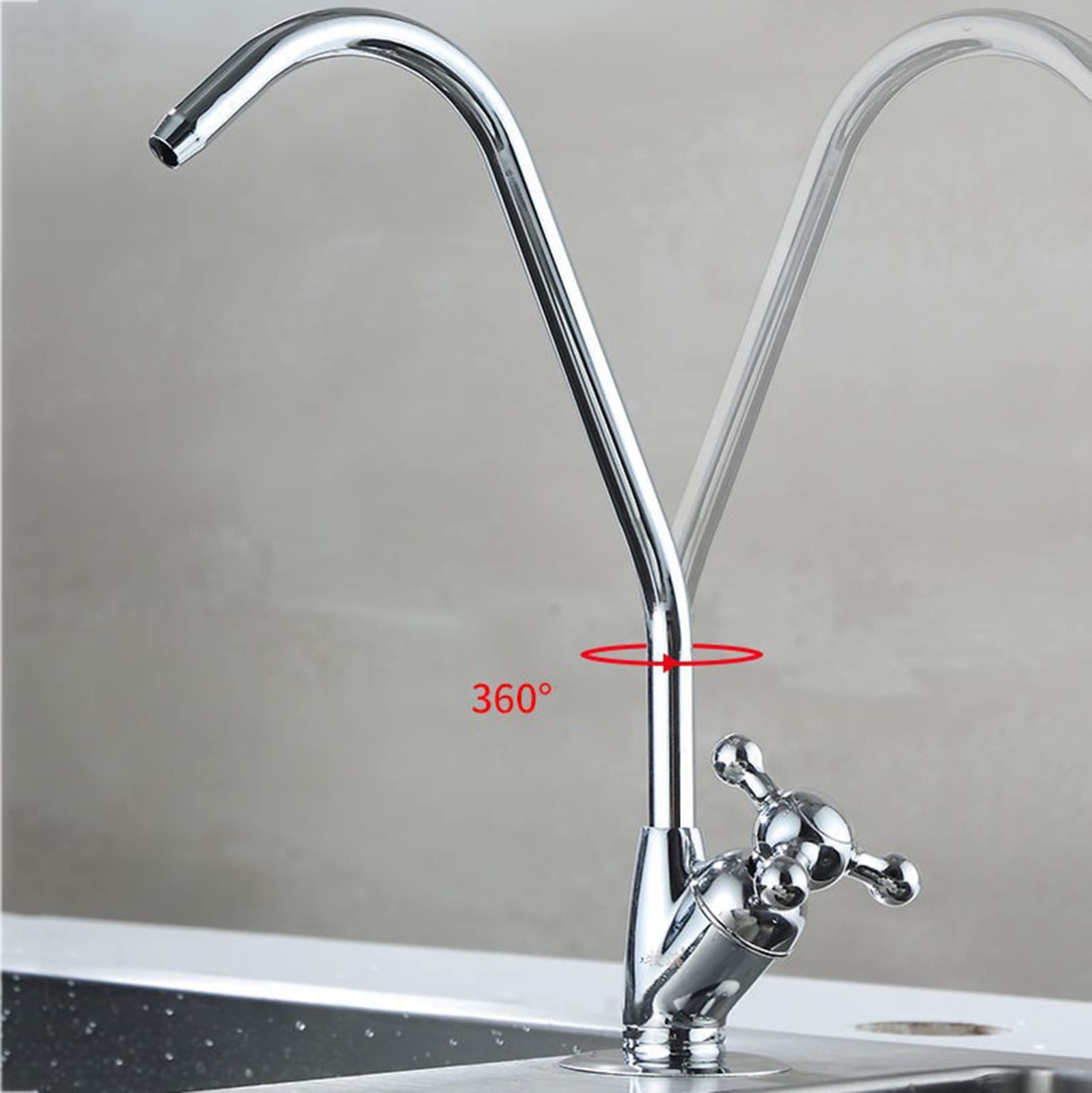 Grifo con Filtro De Agua para Fregadero De Cocina, Cromado, 360 Grados, Compatible con Todos Los Sistemas De Filtrado De Agua Y Ósmosis Inversa.