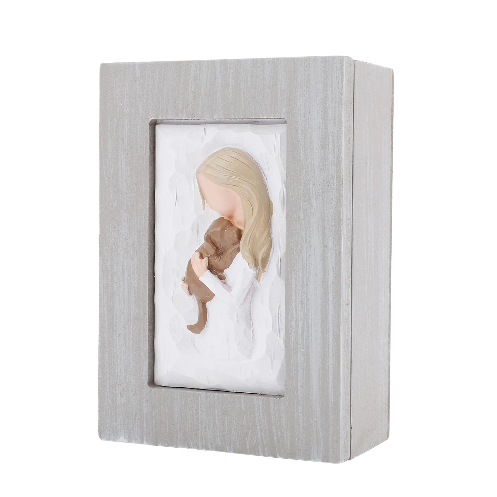 Dog Keepsake Gifts for Women Friends Dog Lovers Truly a Friend Friendship Figurine Keepsake Box, Girl Embrace Dog Figurines