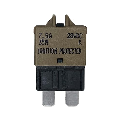 Fusible de disyuntor ATCATO de reinicio manual de 7.5 amperios para automóvil, barco, automóvil, camión, RV, audio, protección de batería Perfil