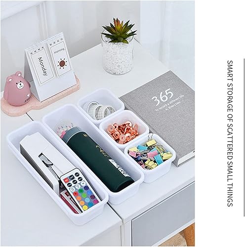 Miniatura 4 de cnejucw 8 PCS Clear Plastic Drawer Organizers Set, 3-Size Versatile Bathroom and Vanity Drawer Organizer Trays, Storage Bins for Makeup, Bedroom,