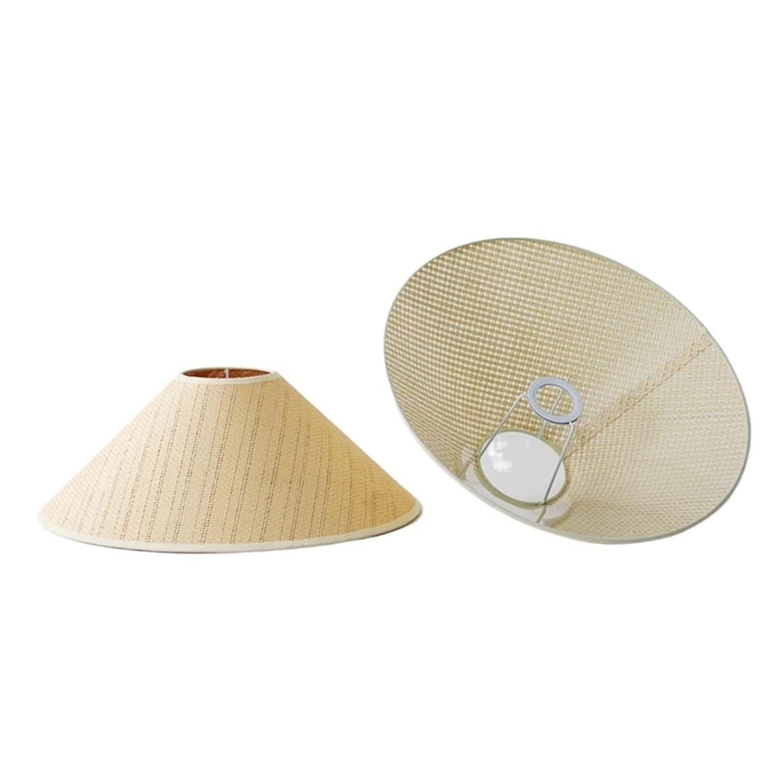 Luxemetals 6 1Pcs Woven Table Lamp Shade - E27 Linen Fabric Rattan Cover(6)