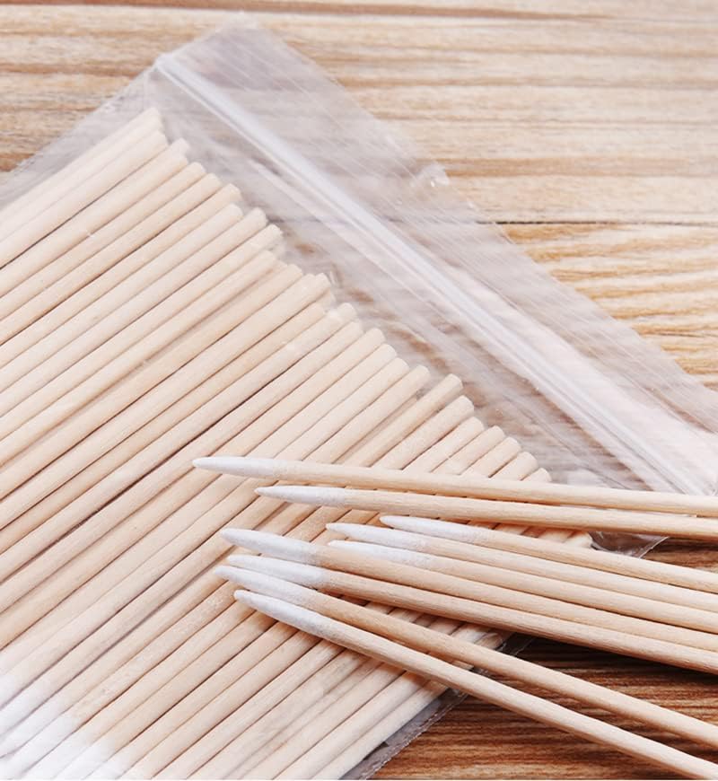Onwon 200 Pcs 7CM Pointed Cotton Swabs, Cotton Swab Pointed, Cotton Swab Wooden Stick, Cotton Swab Applicator, For Tattoo Permanent Supplies, Cosmetic Makeup Applicator
