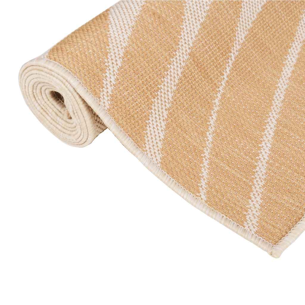 Tappeto per esterni a tessuto piatto, 140 x 200 cm, motivo a foglie, in polipropilene, resistente alle intemperie, ai raggi UV, facile da pulire, antiscivolo, per balcone, terrazza, interni