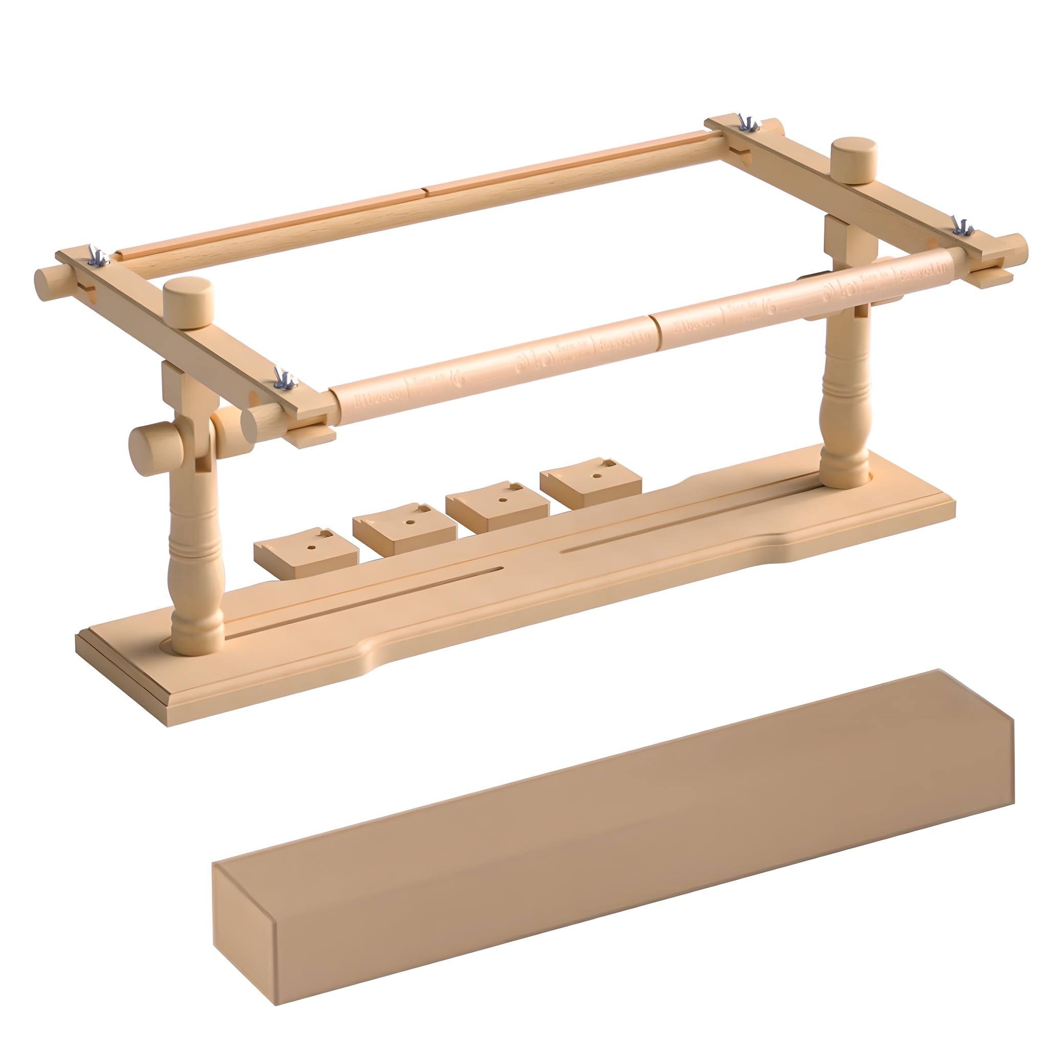 Marco de Madera Para Acolchar, Bastidor Ajustable Para Punto de Cruz, Soporte de Madera de Haya Para Bordado Artístico, Costura y Labores