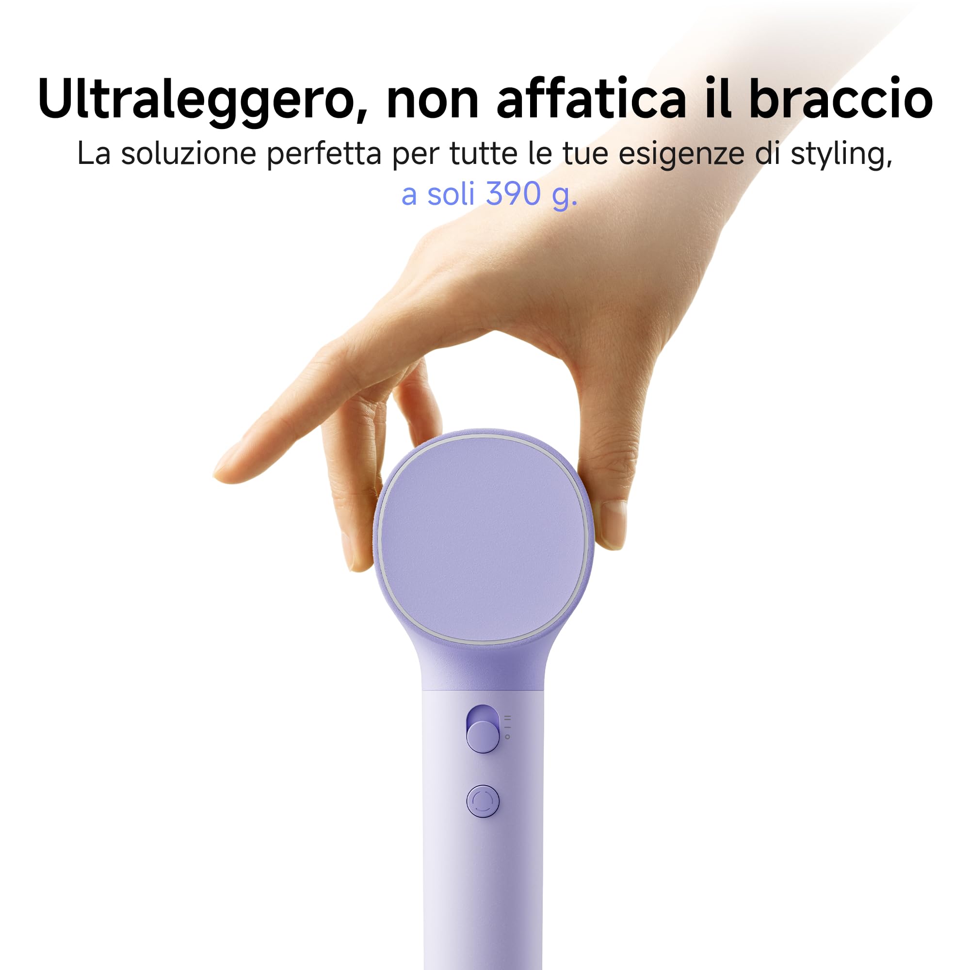 Laifen Neo Asciugacapelli ad Alta Velocità Con Motore Brushless da 110.000 Giri/Min, 200 Milioni di Ioni Negativi, Controllo Intelligente della Temperatura, 2 Ugelli Magnetici(Viola)
