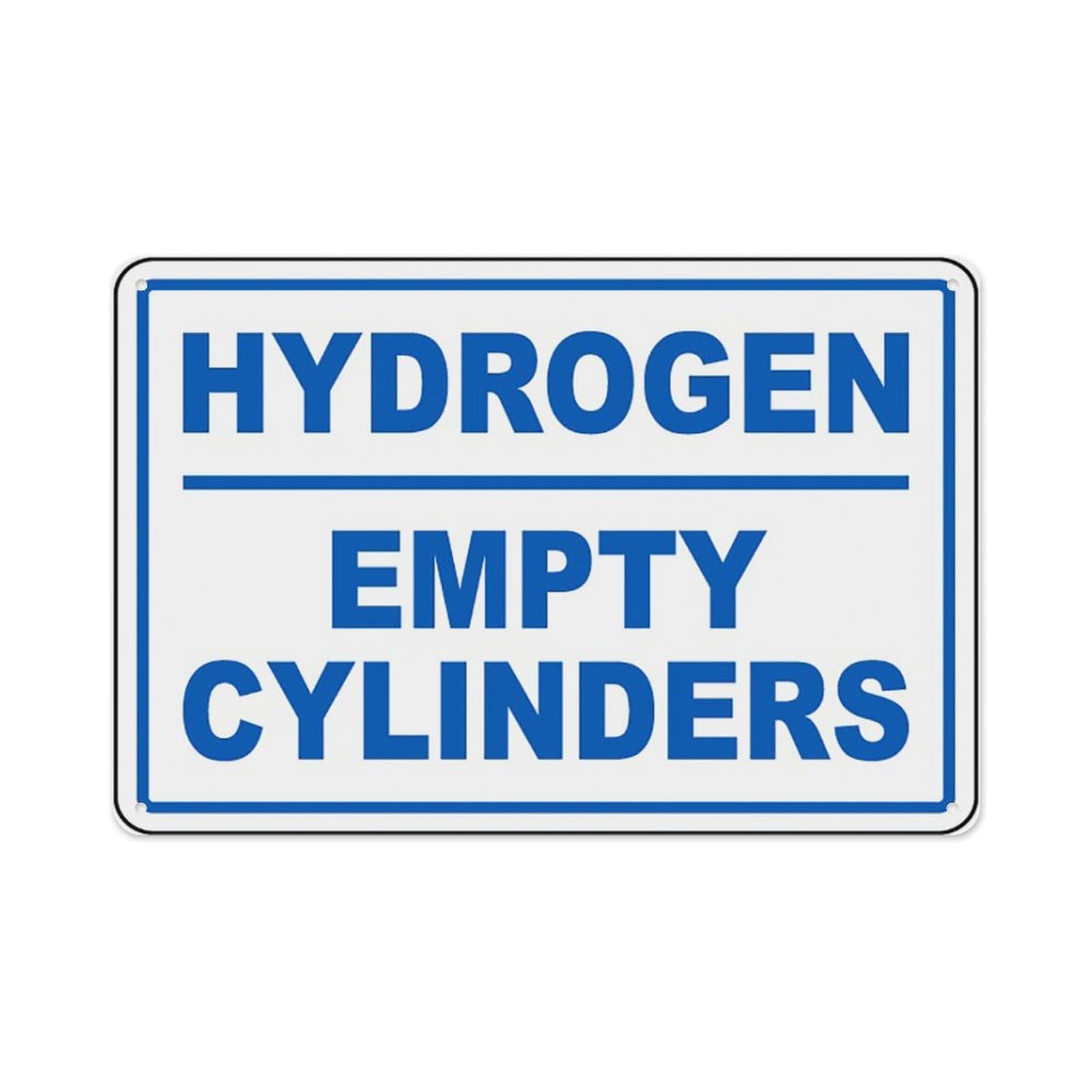 peiyeety Hydrogen Empty Cylinders Sign Aluminum Tin Warning Signs For Home Outdoor Garden 8X12 Inches