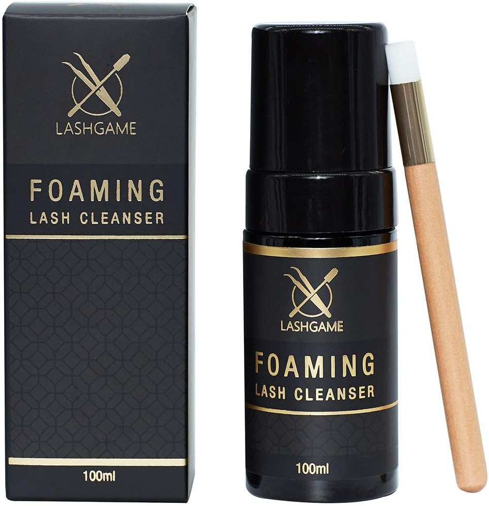 Eyelash Extension Foaming Cleanser with Cleaning Brush | Safe and Gentle Formula for Cleaning Dirt & Oil from Eyelash Extensions