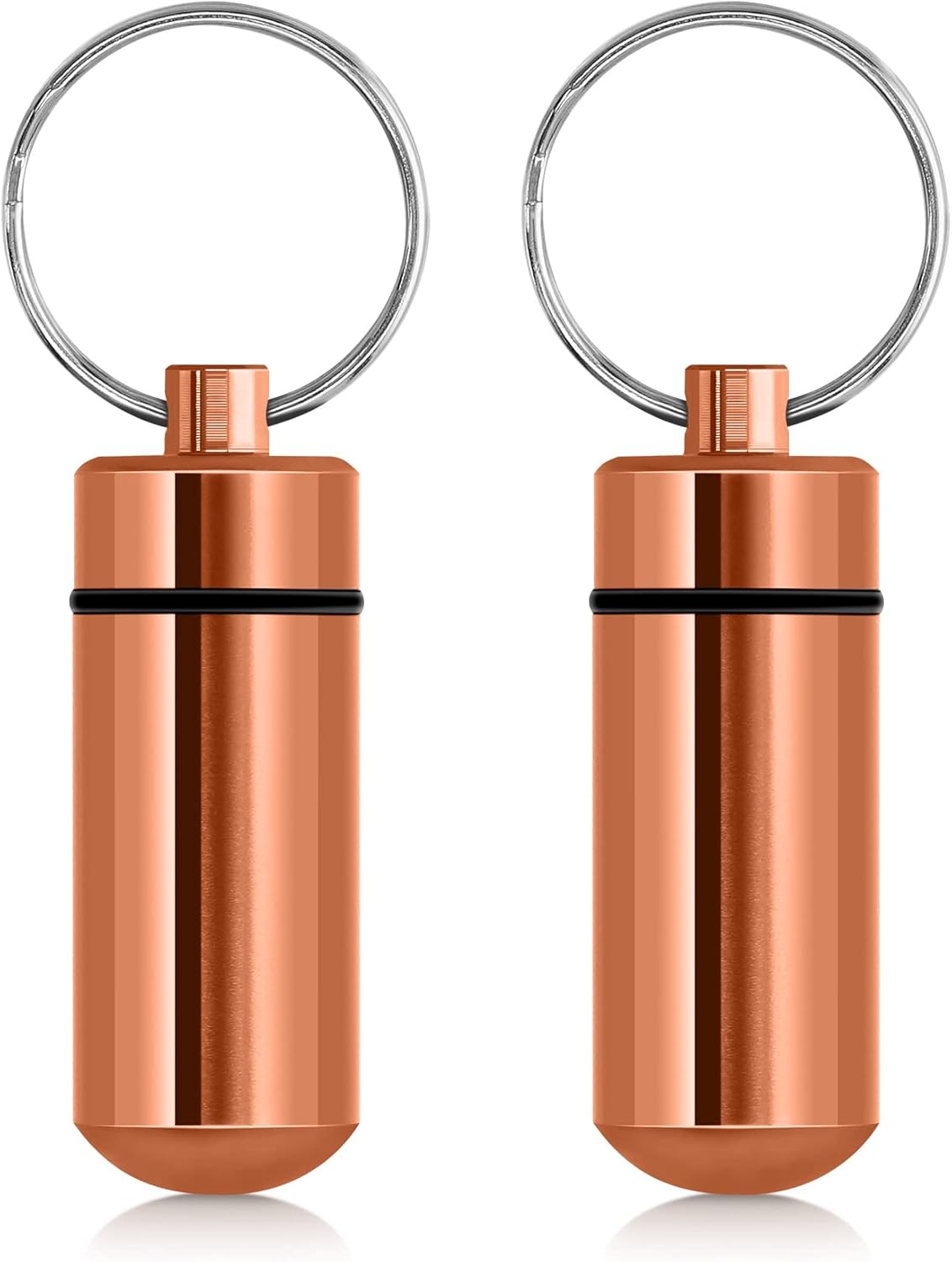 kwmobile Key Ring Pill Cases (Pack of 2) Metal Keychain