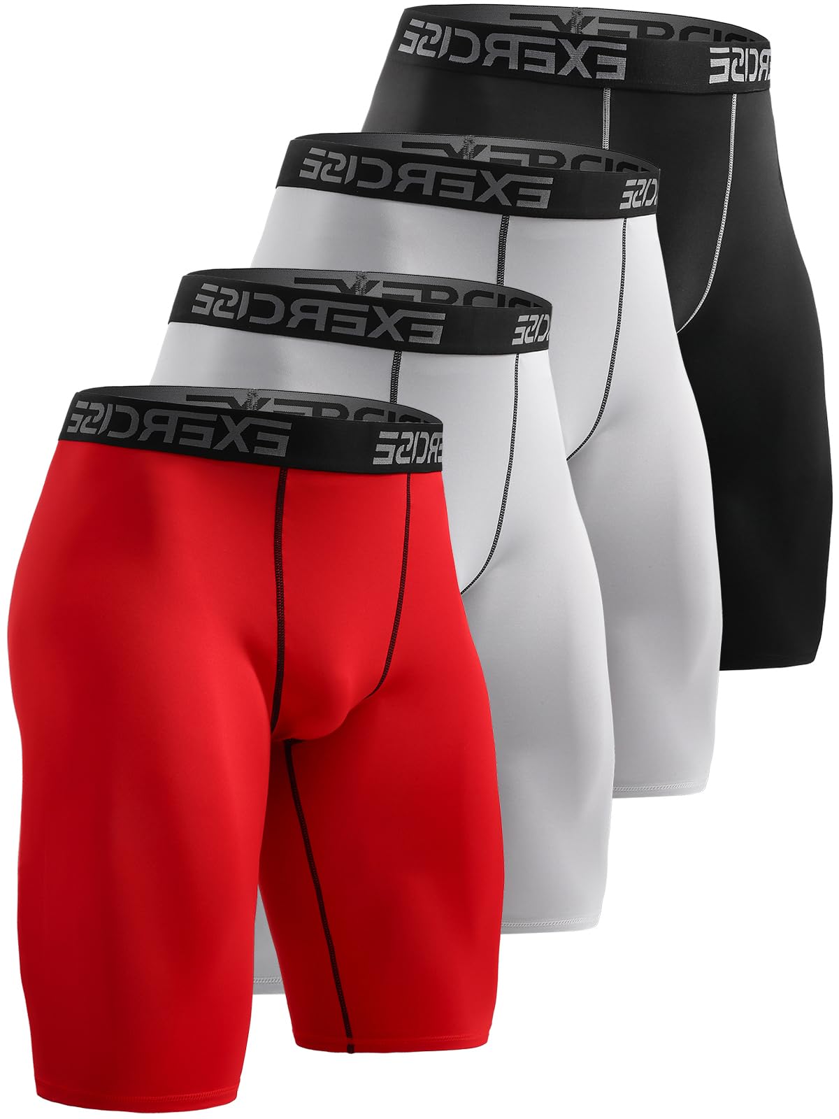 Mexholin 4 Pack Compression Shorts Men Athletic Compression Underwear Cool Dry Sports Running Workout Tights Baselayer Shorts