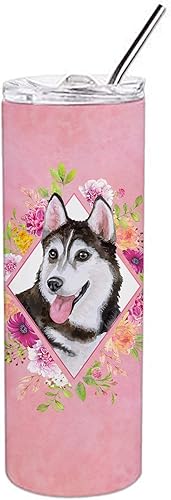 Miniatura 3 de Caroline Treasures CK4151TBL20 - Vasos térmicos de acero inoxidable con doble pared y diseño de Husky siberiano n.º 1, 20.1 fl oz, multicolor