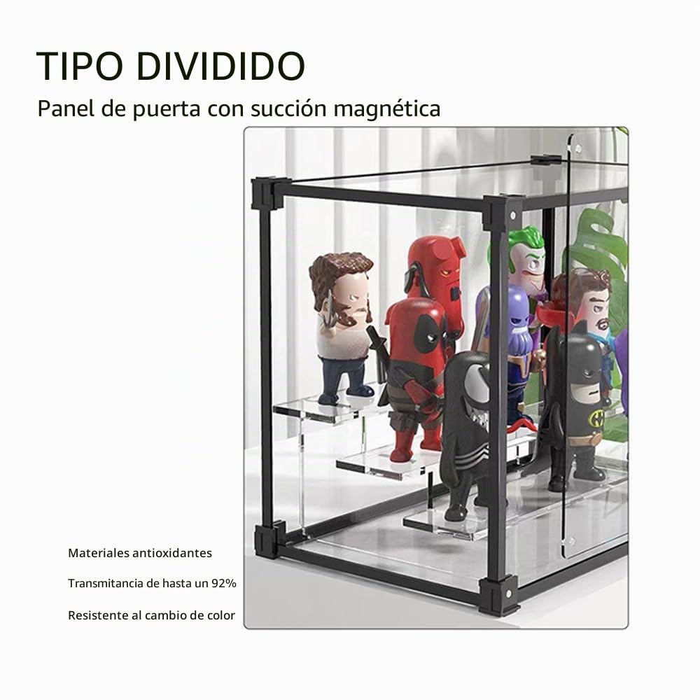 Vitrina de acrílico, Vitrina apilada Transparente, Vitrina de coleccionista a Prueba de Polvo, Puerta autoensamblada, Modelo de muñeca de Juguete, colección de muñecas de automóviles (30x30x20cm)