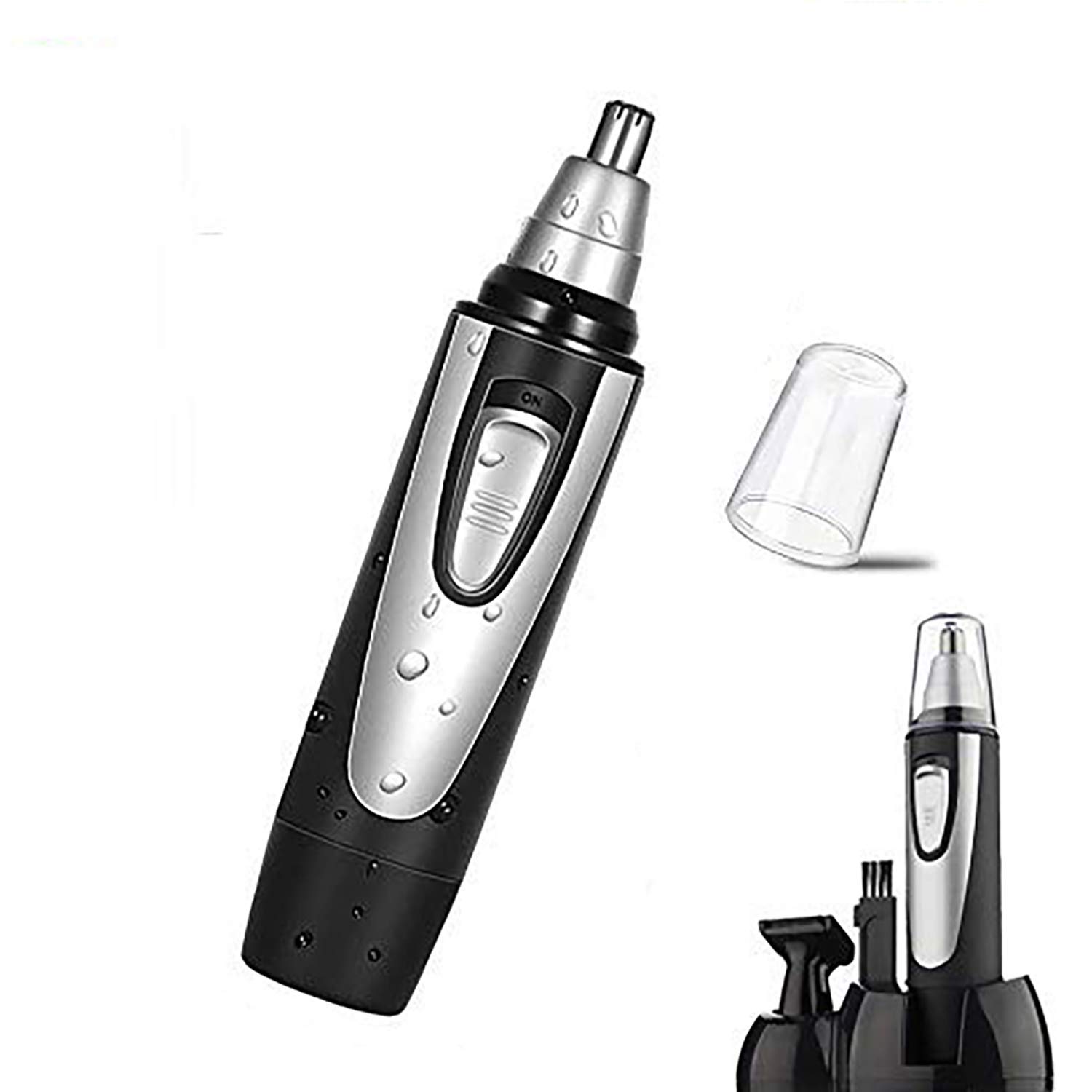 Nose Ear Sideburn Hair Trimmer for Men Women - Professional Cordless Electric Nose Hair Clippers Remover - Vacuum Cleaning System & Water Resistant - Mute Motor & Battery-Operated