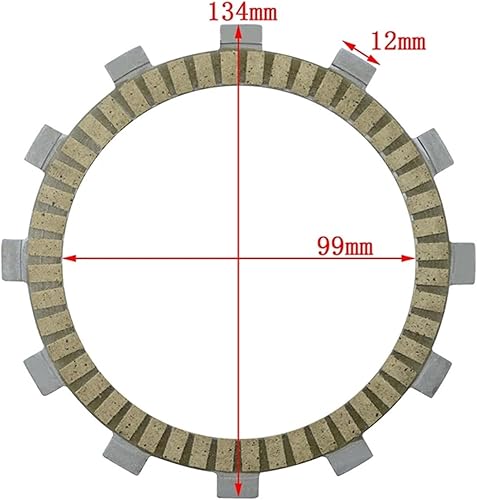 Miniatura 6 de Juego de placas de fricción de embrague a base de papel de motocicleta y placa de acero compatible con Loncin LX300 Voge 300 LX
