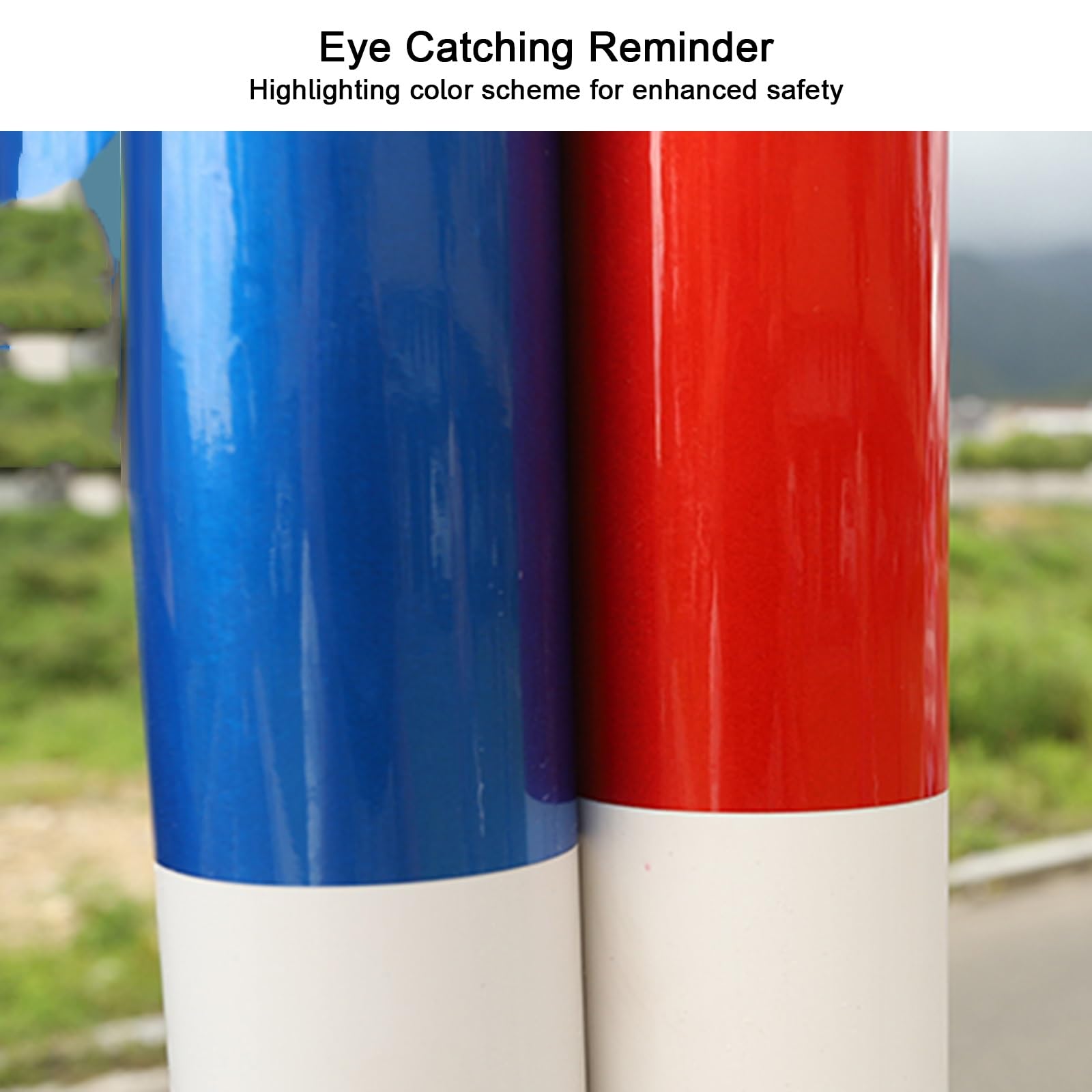 Cono de Señalización, Conos de Advertencia de PVC, con Varilla de Conexión, Llamativo Diseño de Bloques de Color, para Advertencias Viales y Estacionamientos (2 Pcs)(Red)