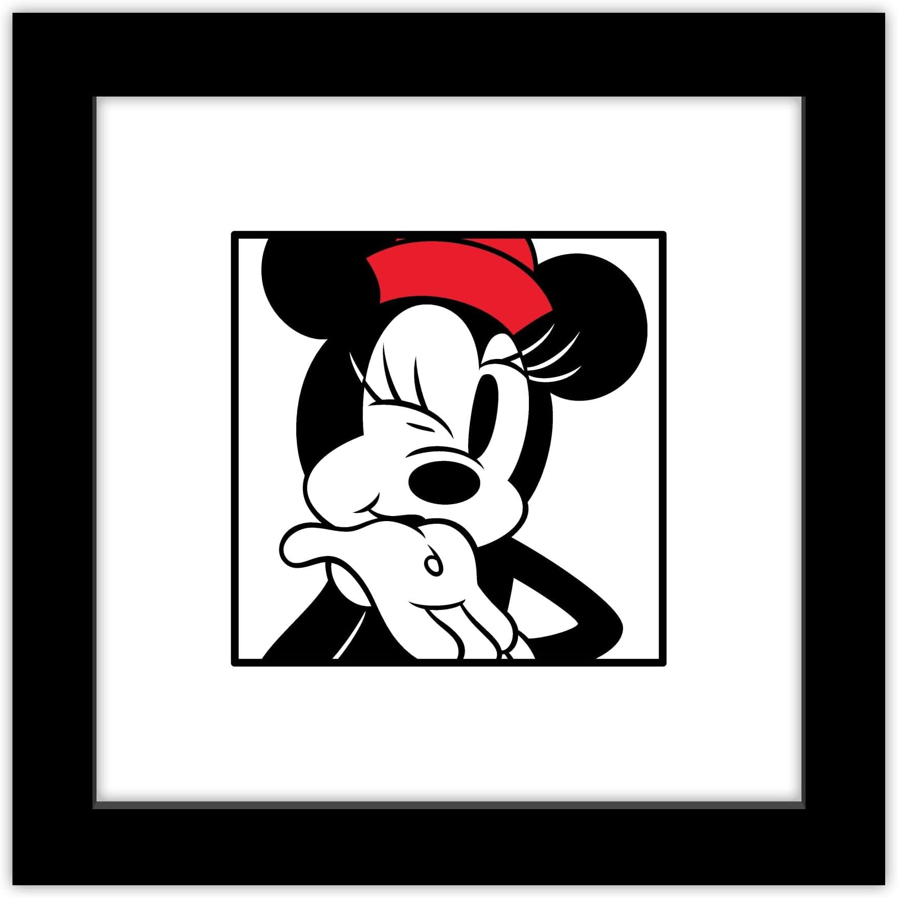 Trends International Gallery Pops Disney Mickey Mouse - Minnie Expressions - Blowing a Kiss Wall Art Wall Poster, 12" x 12", Black Framed Version