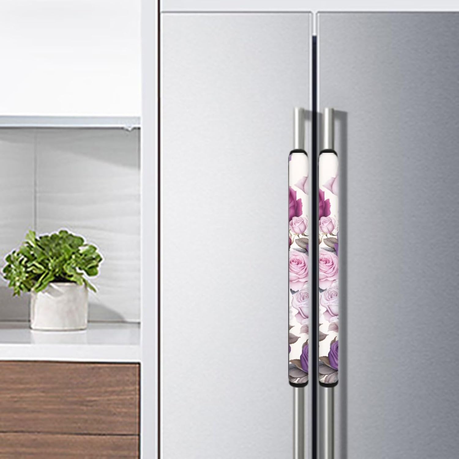 Retro Flower Refrigerator Handle Covers Set of 6 Modern Fridge Microwave Dishwasher Door Cloth Protector Washable Appliance Handle Covers Gift for Friends
