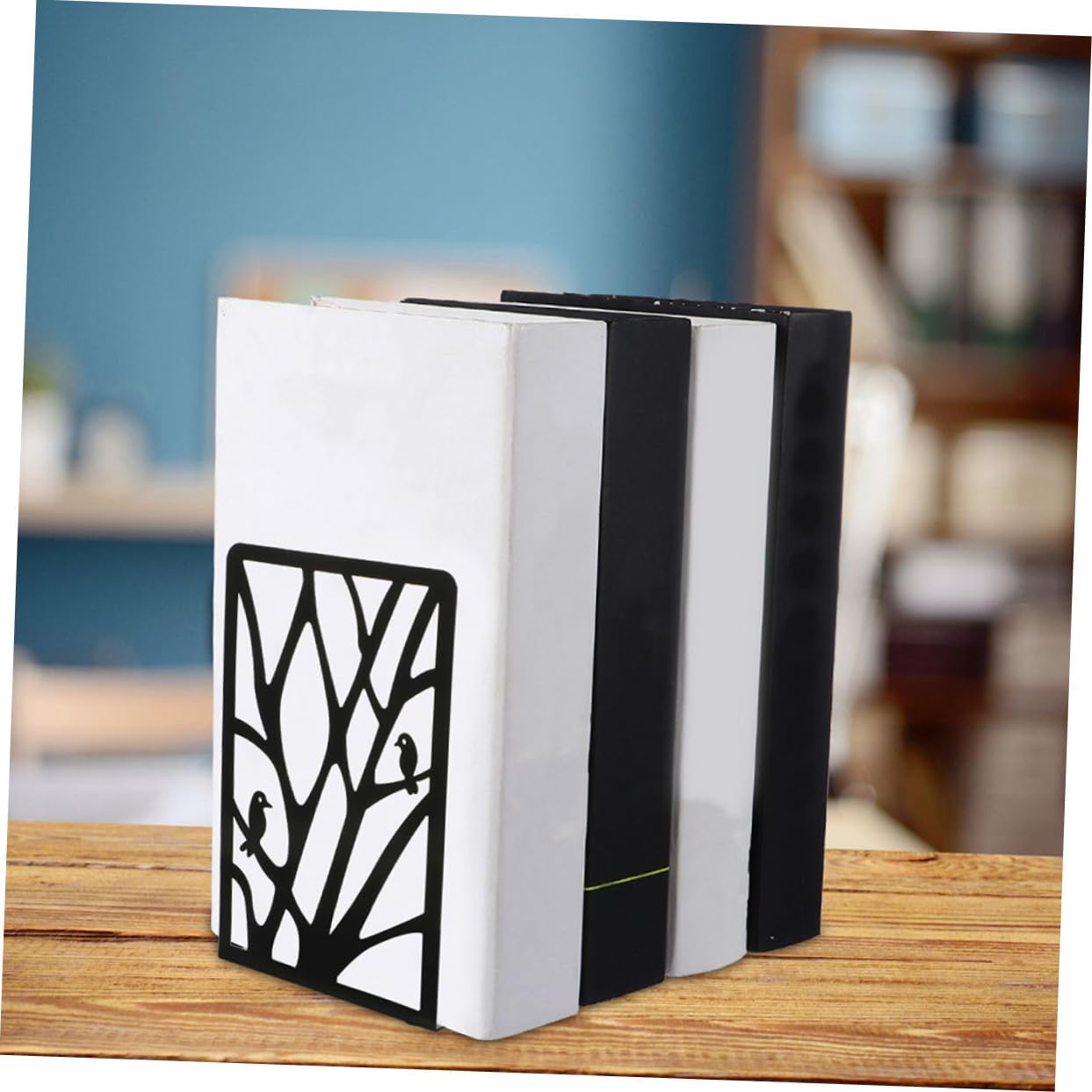 Fermalibri in Ferro per Mensole e Scrivania, 2 Paia, Design L-shaped Moderno e Stabile per Organizzazione Libri