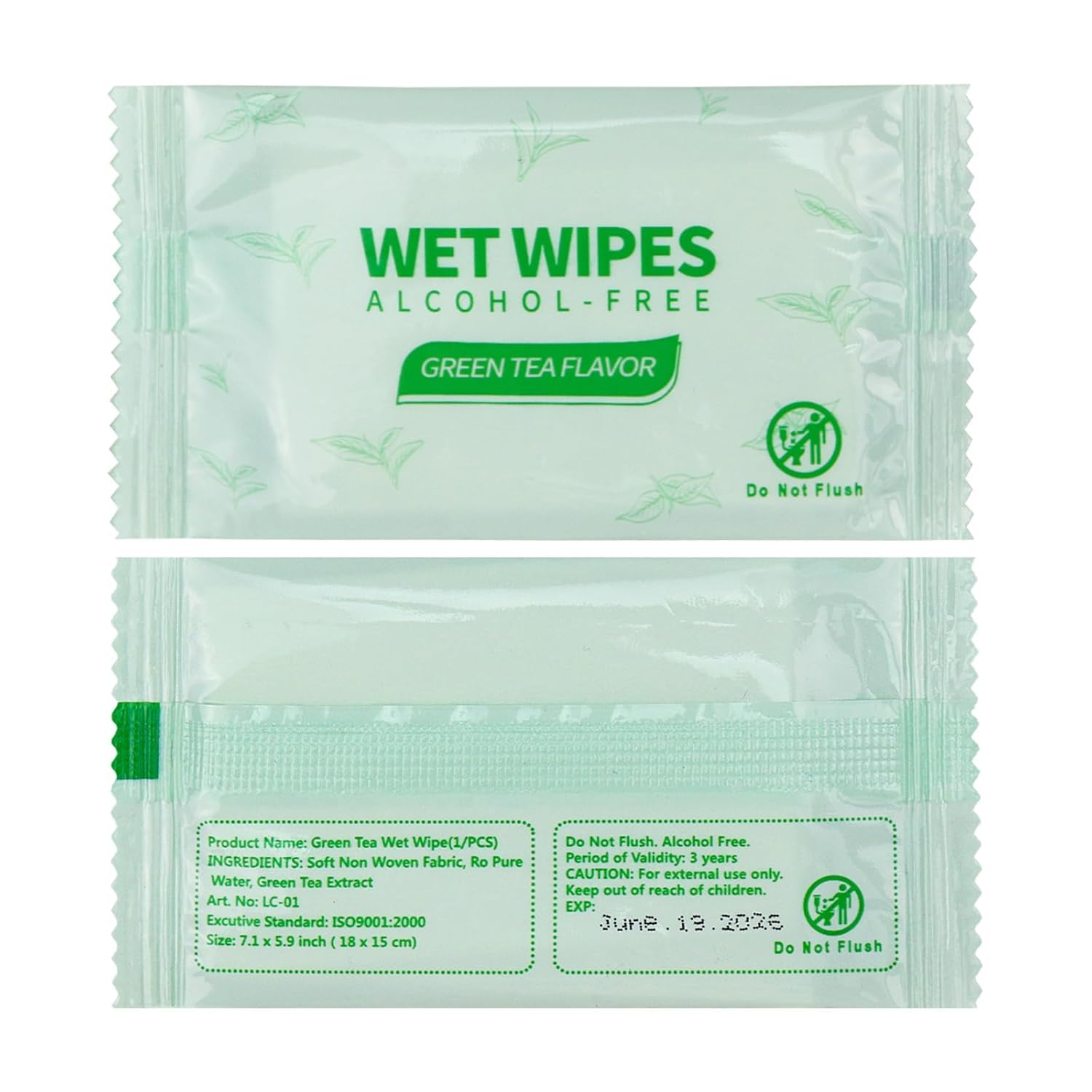 Alcohol-Free Individually Wrapped Wet Wipes for Face and Hands