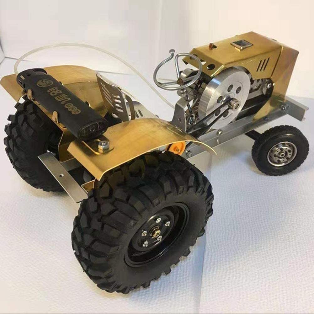 Fuoco Assorbente Stirling Motore Trattore Modello Creativo Scienza Insegnamento Romanzo Compleanno Regalo Ufficio Decorazione, Esperimento Fisico (Giallo)