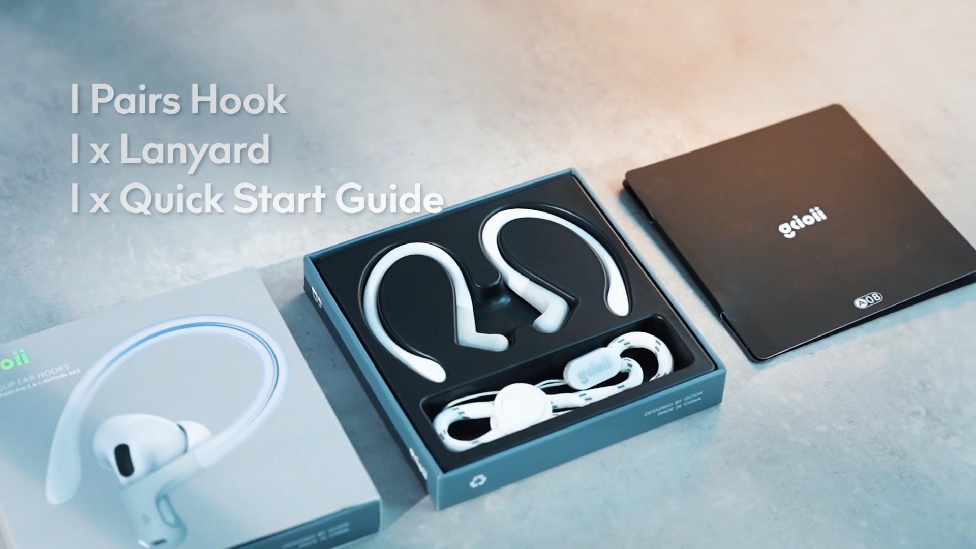 Gcioii Memory Titanium Alloy Ear Hooks for AirPods Pro 3, AirPods