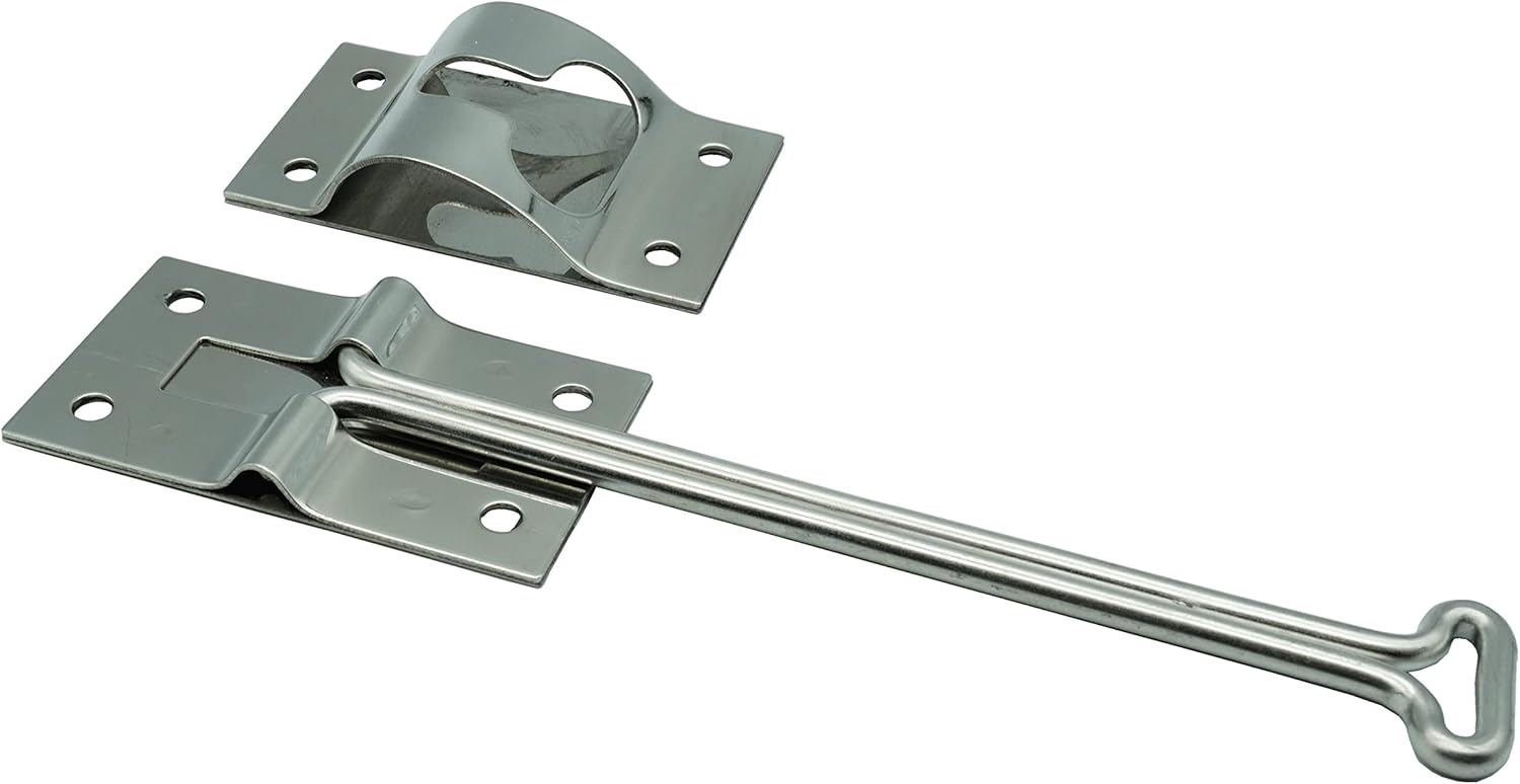 Polished STAINLESS STEEL 6 Inches T Style Entry Door Latch Catch Holder for RV Camper Trailer Cargo, Entry Door hardware (1 PACK)