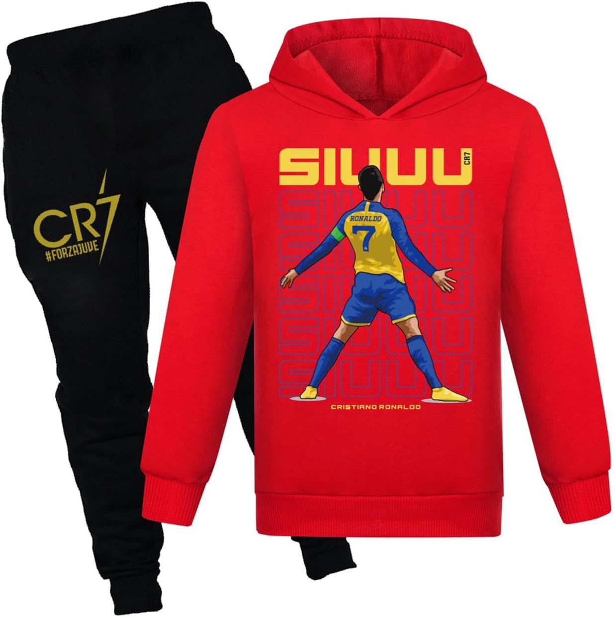 Boys' Tracksuit Football Player #7 2 Piece Hoodie & Sweatpants for Kids Jogger Set Soccer Sports Fans Gifts