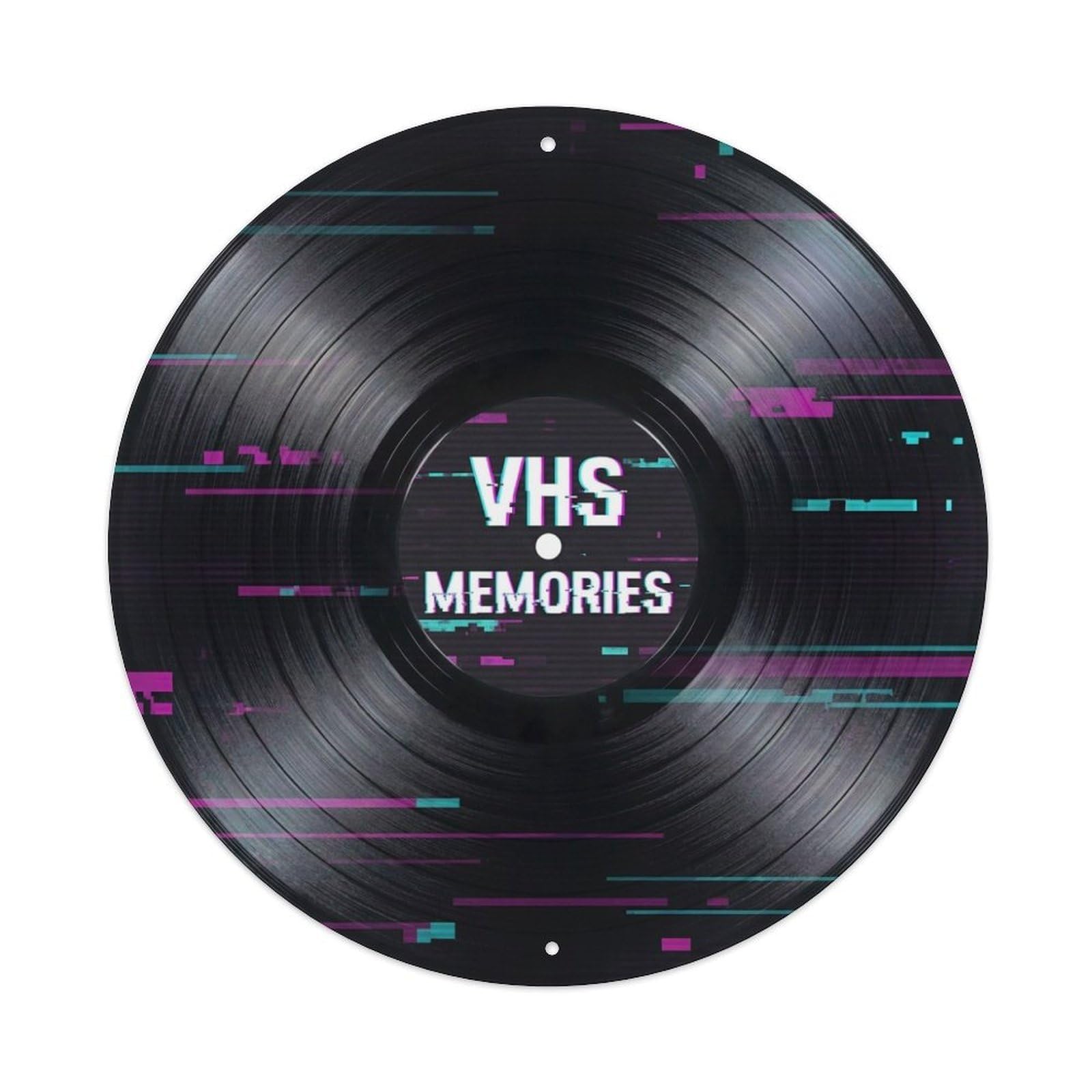 VHS Glitch Synth Pop Vinyl Records Music Cover Metal Tin Sign