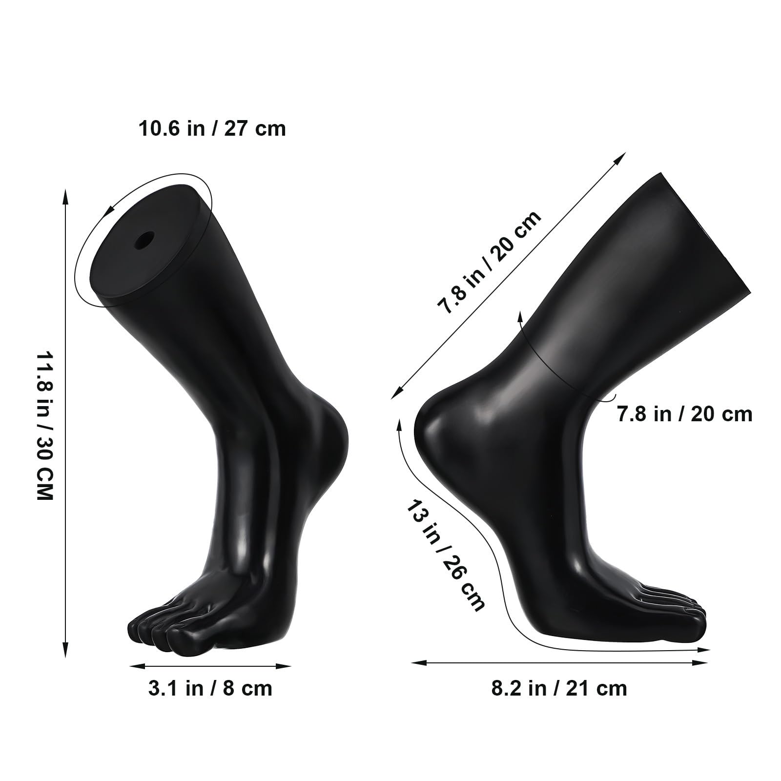 GANAZONO Realistisches Fußmodell von Socken zur Präsentation aus Vinyl mit Einzigartigem Design und Knöchelarmbändern im Einzelhandel oder Ausstellungen