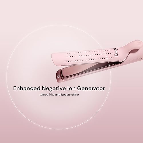 Miniatura 7 de L'ANGE HAIR Le Duo Edge 360 Airflow Titanium Styler Blush  Plancha plana 2 en 1 y rizador  Placas de titanio de 1 pulgada de ancho con esquinas