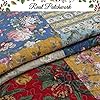 Cozy Line Home Fashions 100% Cotton Hand Piecing Real Patchwork Floral Plaid Country Farmhouse Reversible Quilt Bedding Set Coverlet Bedspread for All Seasons (Khaki Red, Queen - 3 Piece) #5