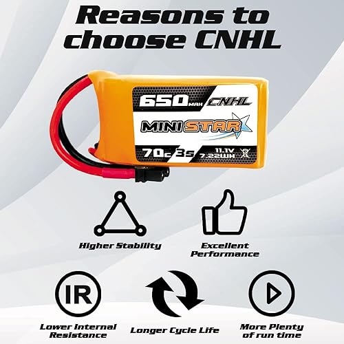 Miniatura 3 de CNHL 650mAh 3s Lipo Batería 11.1v Lipo 70C con XT30U Plug RC Baterías para Mini Quad FPV Quadcopter Drone UAV RC JJPRO DJI Airplane, Drone FPV,