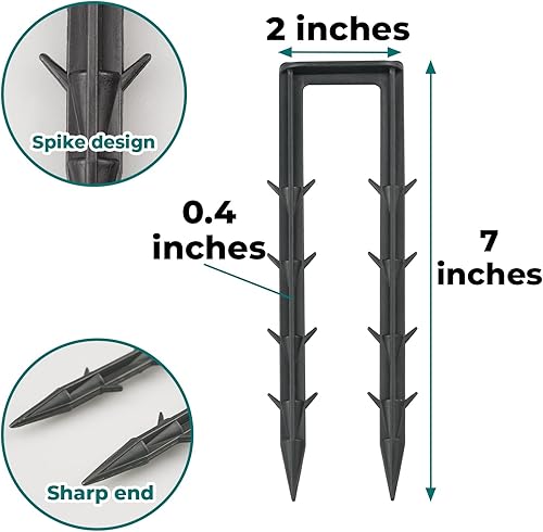 Miniatura 2 de Estacas de jardín de 7 pulgadas, 20 estacas de anclaje de plástico para tela de malezas, césped artificial, valla inalámbrica para perros, lonas,