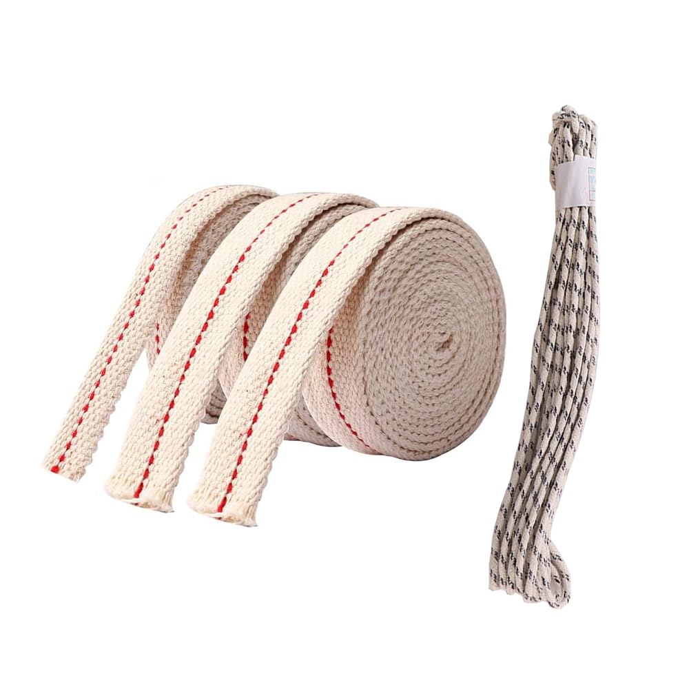 TopHomer Cotton Oil Lamp Wick 4 Sizes Optional 39.37in Length for Kerosene Lanterns Candle Burners Oil Lamps Replacement(215#)