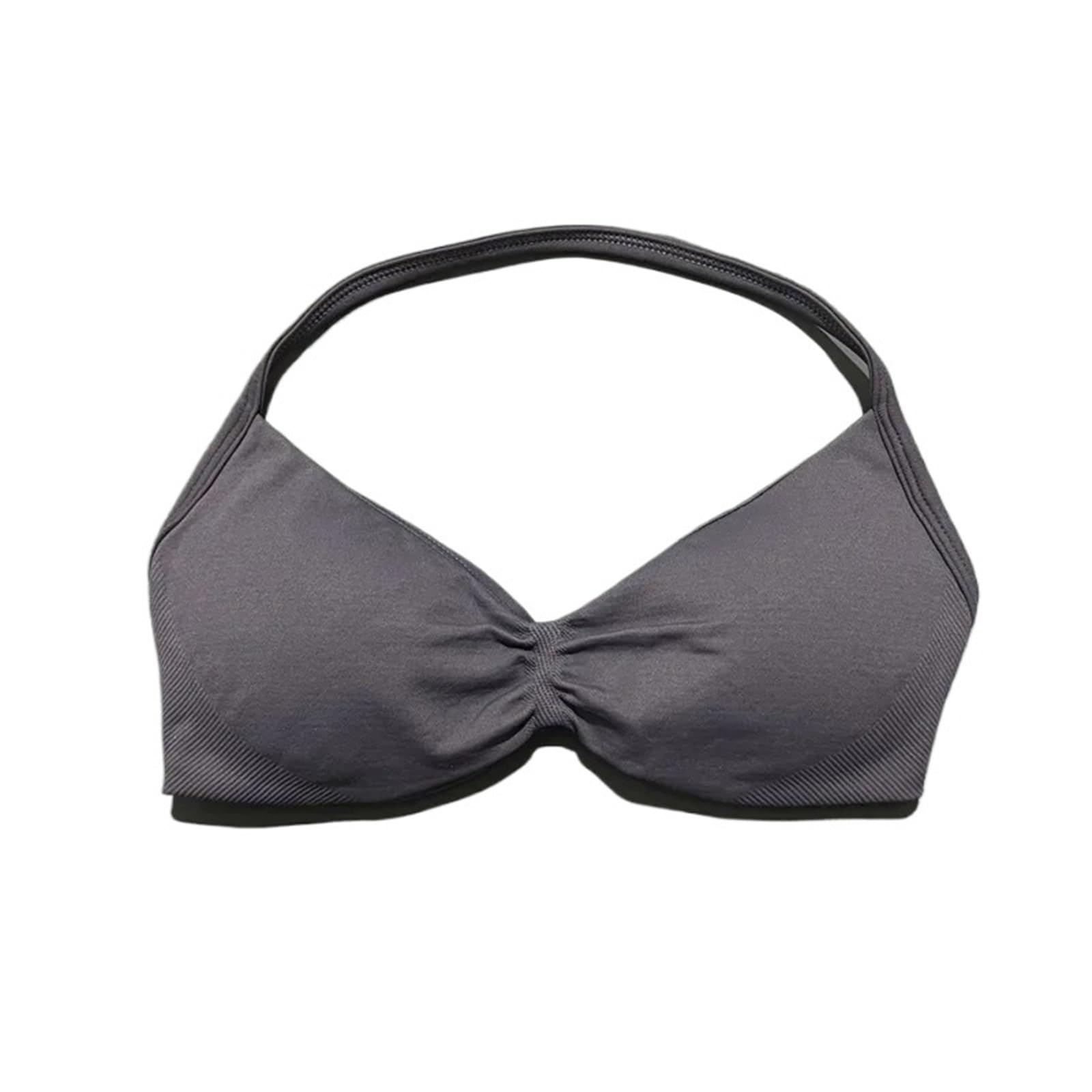 Sujetador Deportivo Mujer Top de Gimnasio Alta sujeción con Tirantes Finos, Estilo Halter, sin Costuras, for Entrenamiento y Yoga