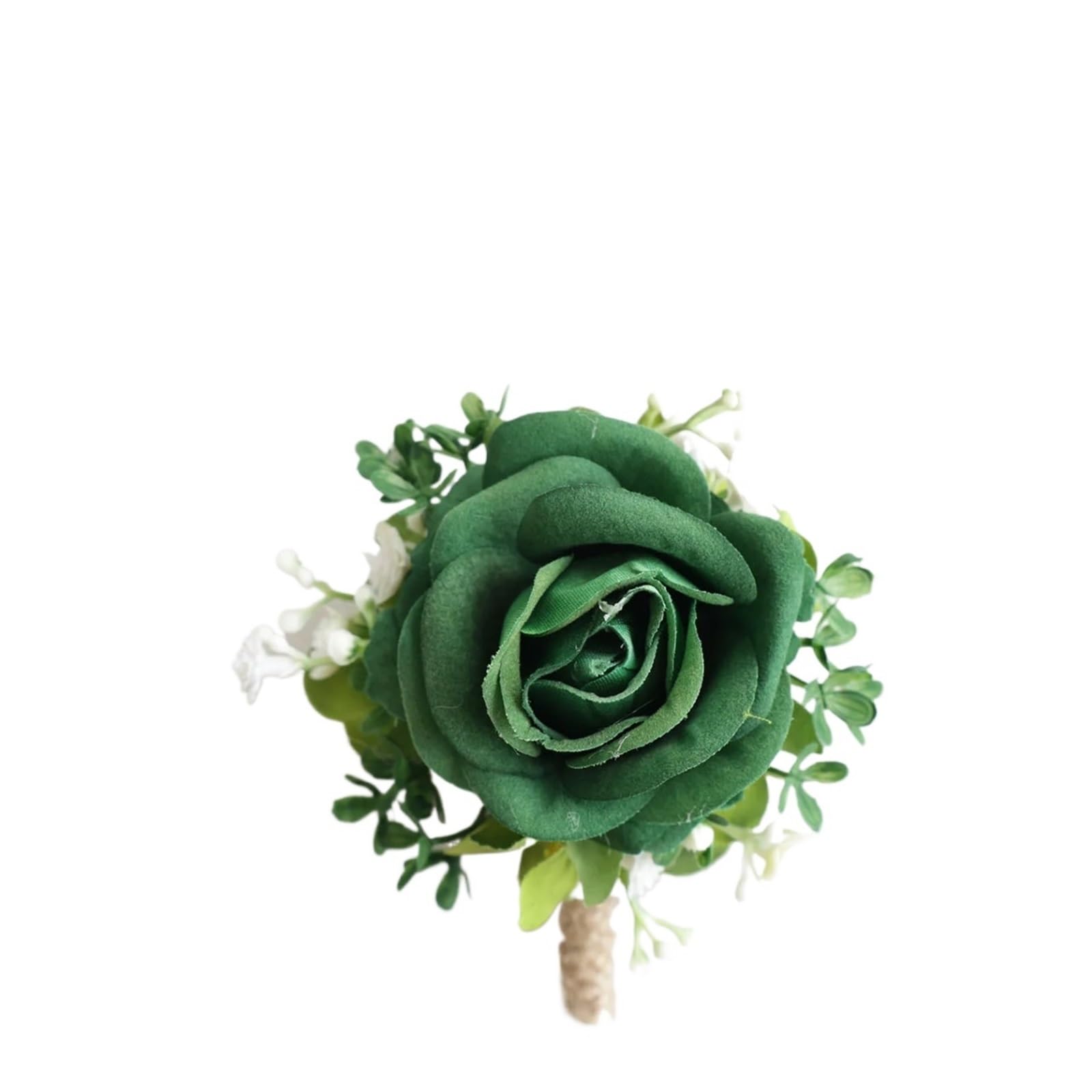 GHHZML Boutonniere Green Rose Wrist Corsage Wristlet Band Bracelet And Men Boutonniere For Wedding Artificial Flower Prom Decorations