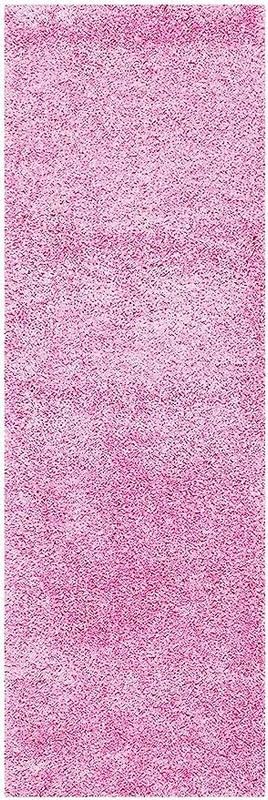 Image of Carpet for Living Room, Bedroom and Hall Handmade Microfiber Cozy Soft and Fluffy Shaggy Area Rug with 2 inch Thick Anti Skid Carpet [1.5x4 Feet Pink]