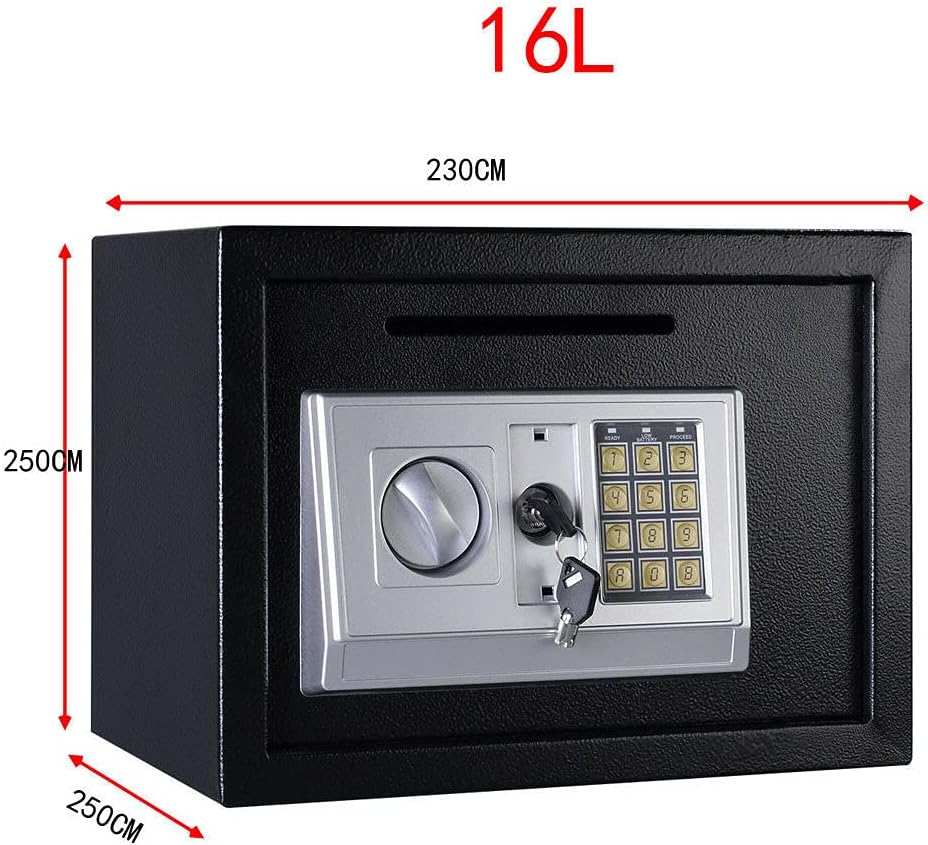 4.6L Wall Mounted Firoof Document Safe Box with Key Lock, Comes with 2 Emergency Keys (White)