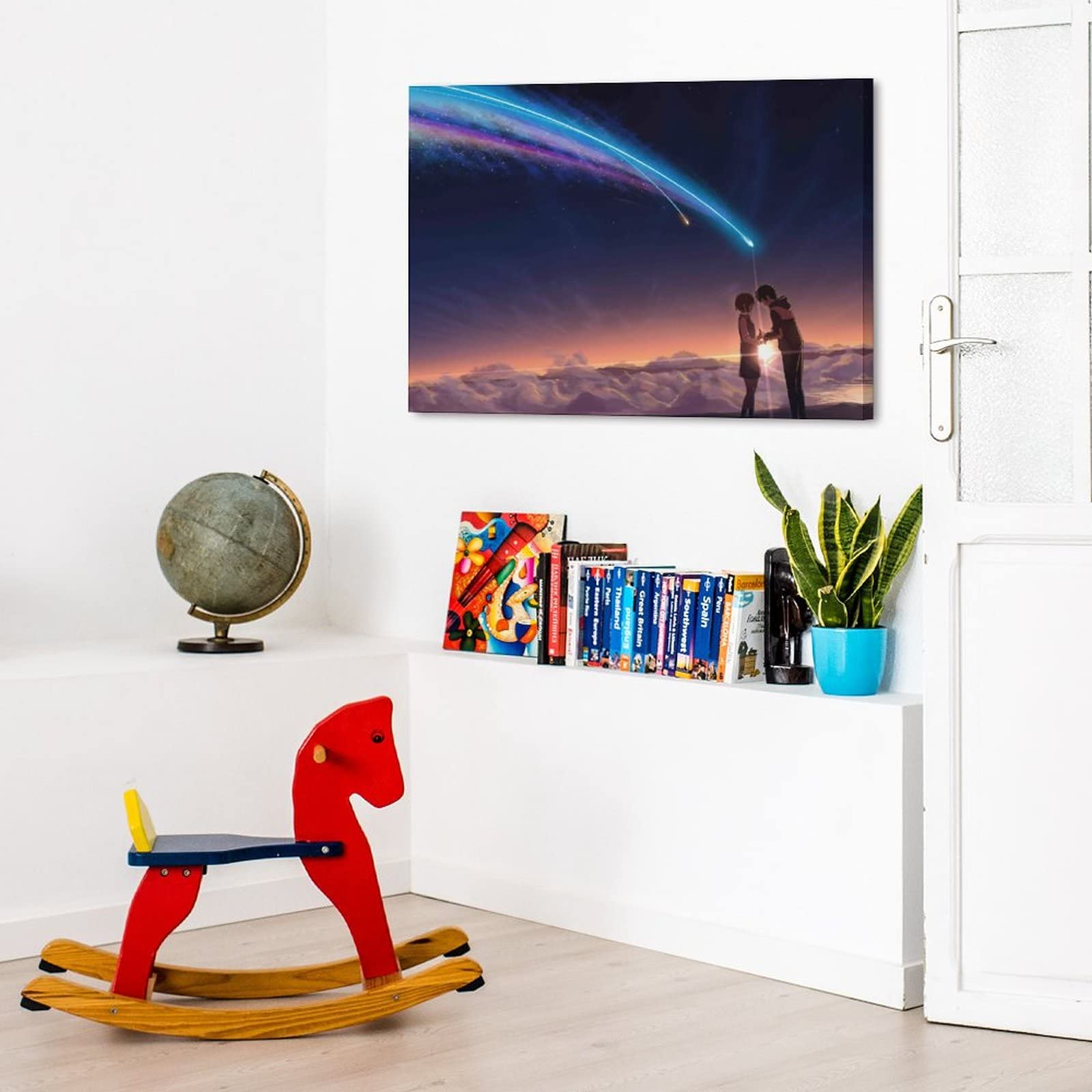 Amazon.co.jp: アートパネル キャンバス絵画 君の名は 宮水三葉 立花瀧 