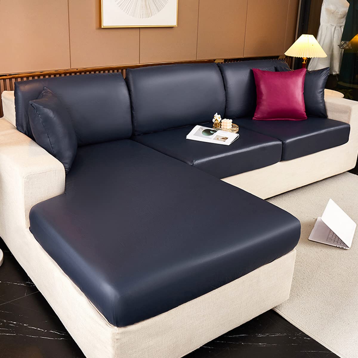 Housse de coussin imperméable anti-tache pour chaise longue L
