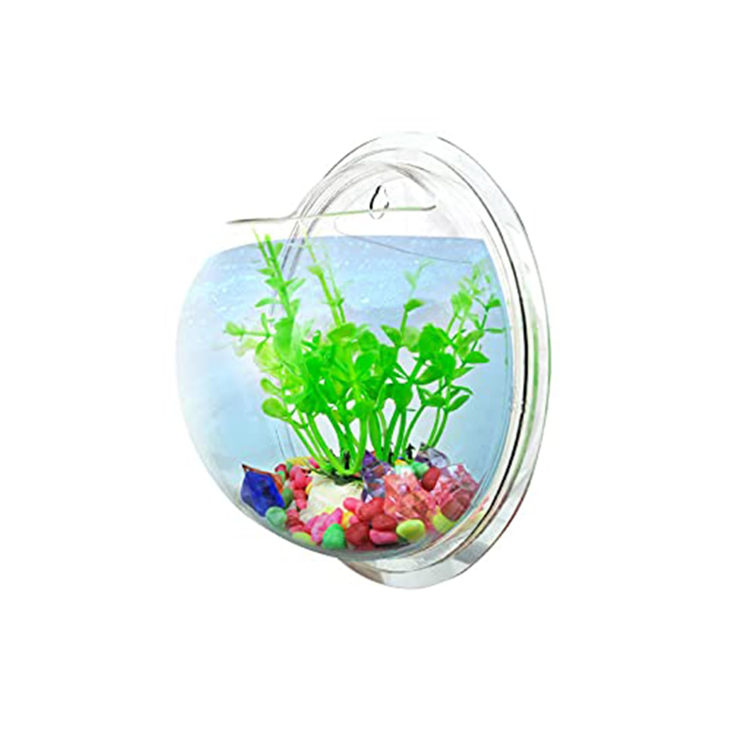 Emily Pets Mirror Background Acrylic Wall Bowl Aquarium with Stone and Fish Net for Fish and Plant Fish Bowl XX Small (B09BL99YD1) Amazon Price History, Amazon Price Tracker