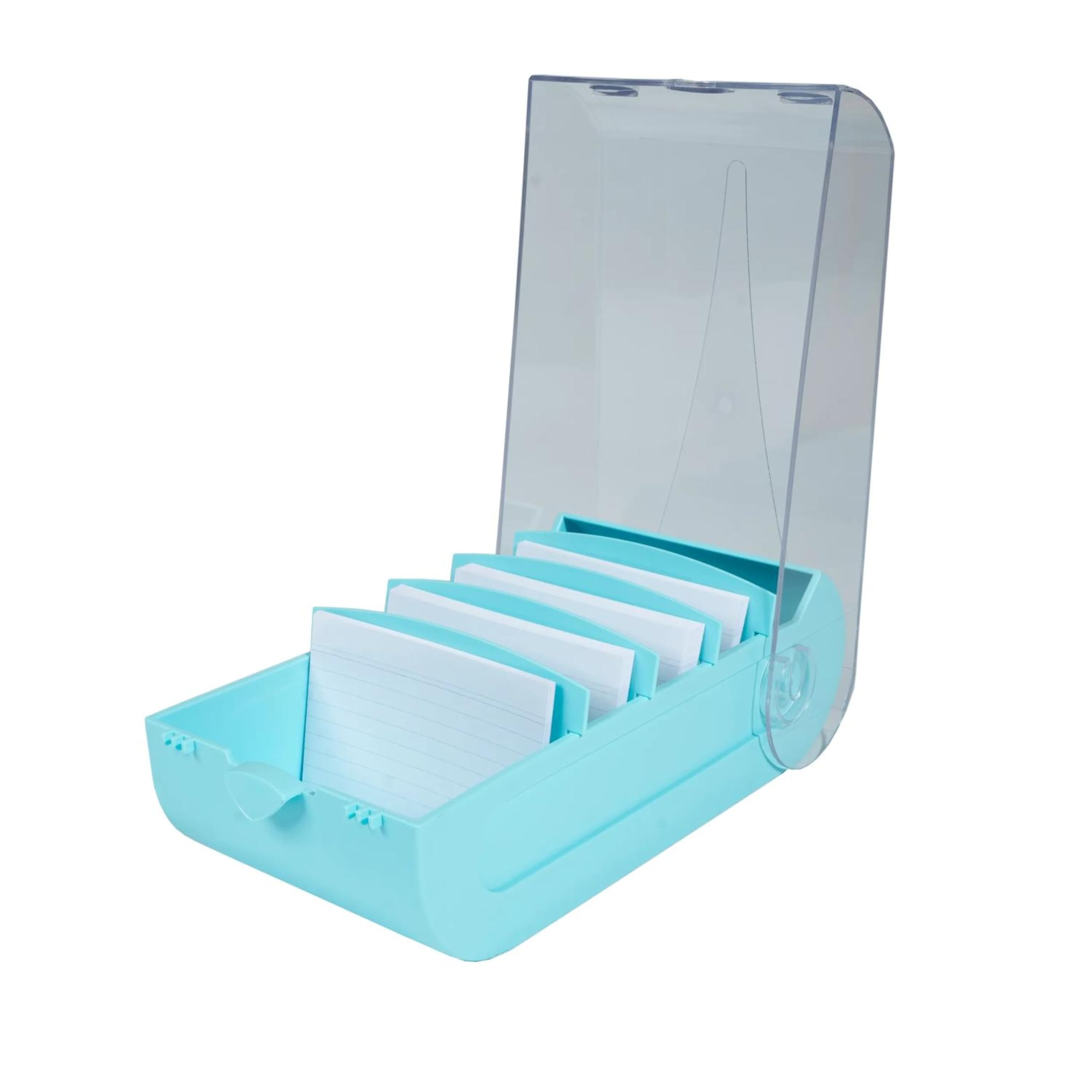 Exacompta - Ref. 5346323D – Karton mit 8 Learning Box BUNNYBOX A7 Aquarell – Maße 25 x 13,2 x 8,5 cm – Farbe Pastellgrün/Kristall – für bis zu 900 Karten im A7-Format