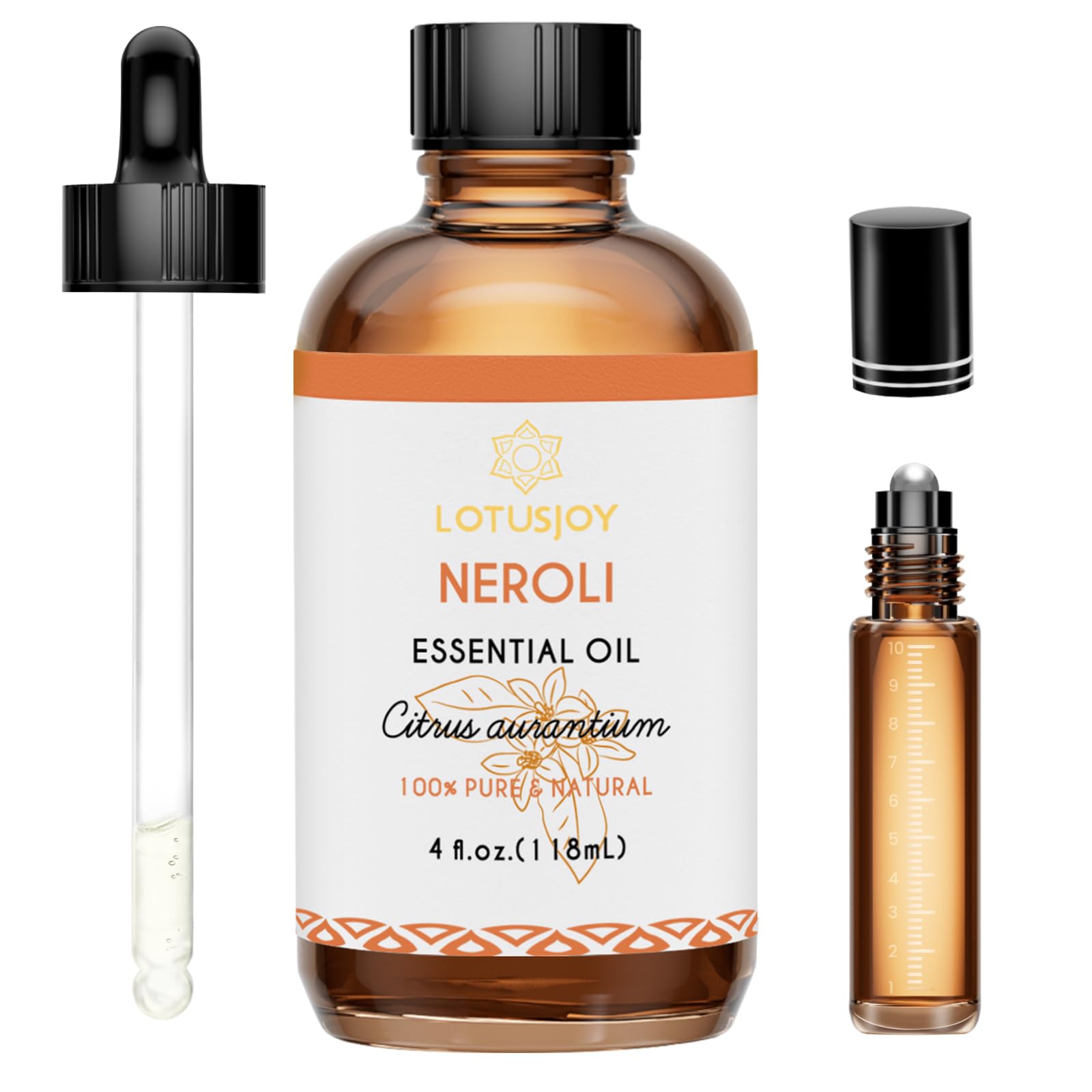 Neroli Essential Oil Organic for Skin Diffuser Room Spray, 100% Pure Bitter Orange Blossom Essential Oil Neroli 4 Oz