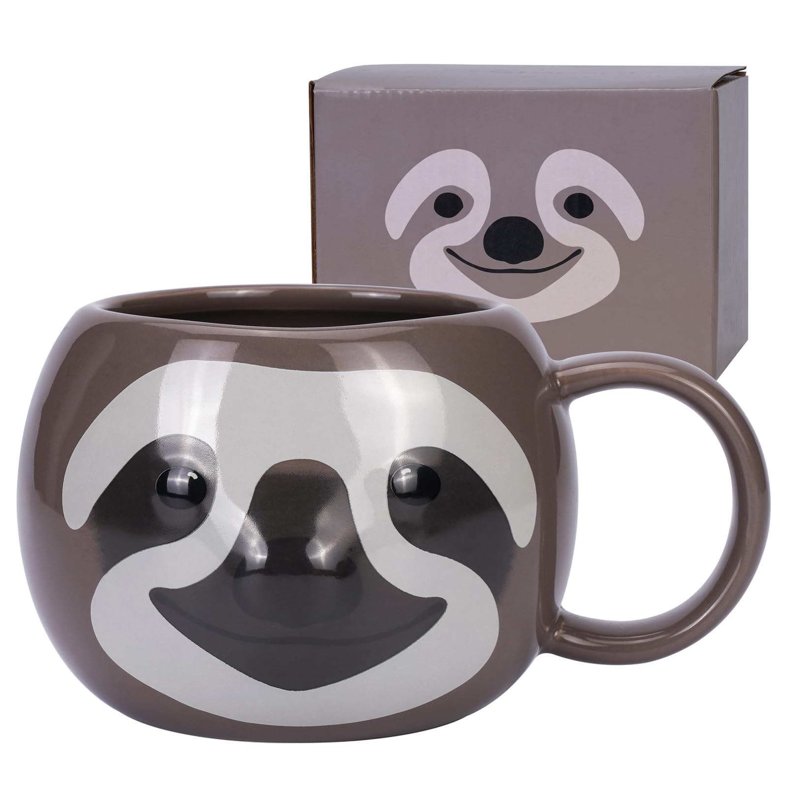 ToCooTo Sloth Mug 16 oz Ceramic Coffee Mug 3D Porcelain Tea Mug for Women Kawaii Cup Sloth Gifts